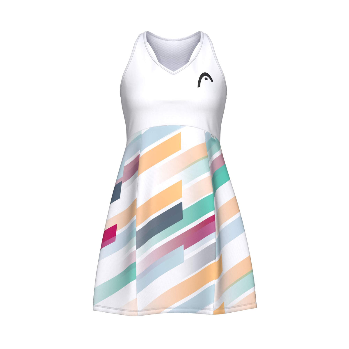 HEAD PRO Tennis Dress Womens in White/Apricot - front view