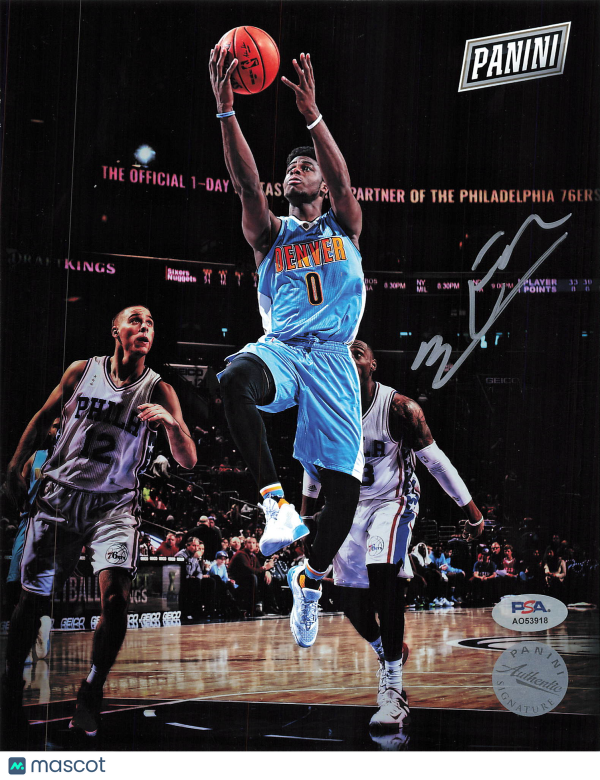 Emmanuel Mudiay Denver Nuggets Signed Basketball 8x10 Photo PSA