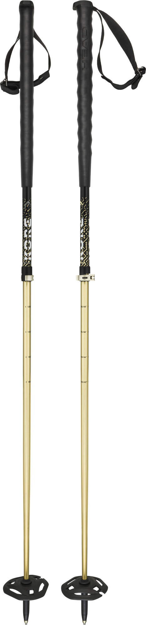 HEAD KORE Free Tour Adjustable Ski Poles, Black/Anthracite in Black - full view
