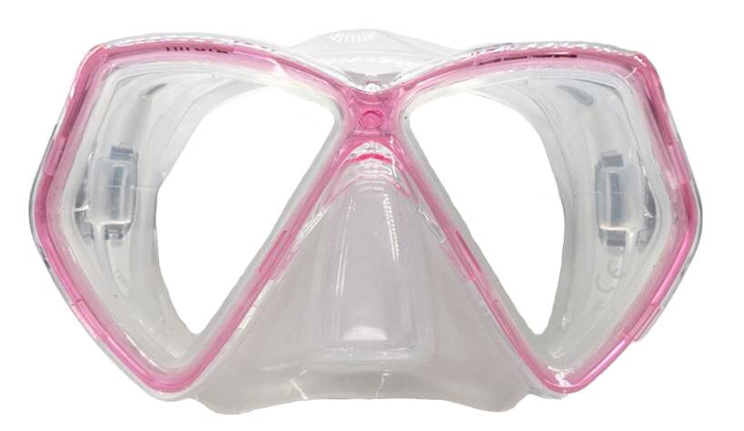 Mares Pirate Kids Snorkeling Mask in Pink/Clear - front view