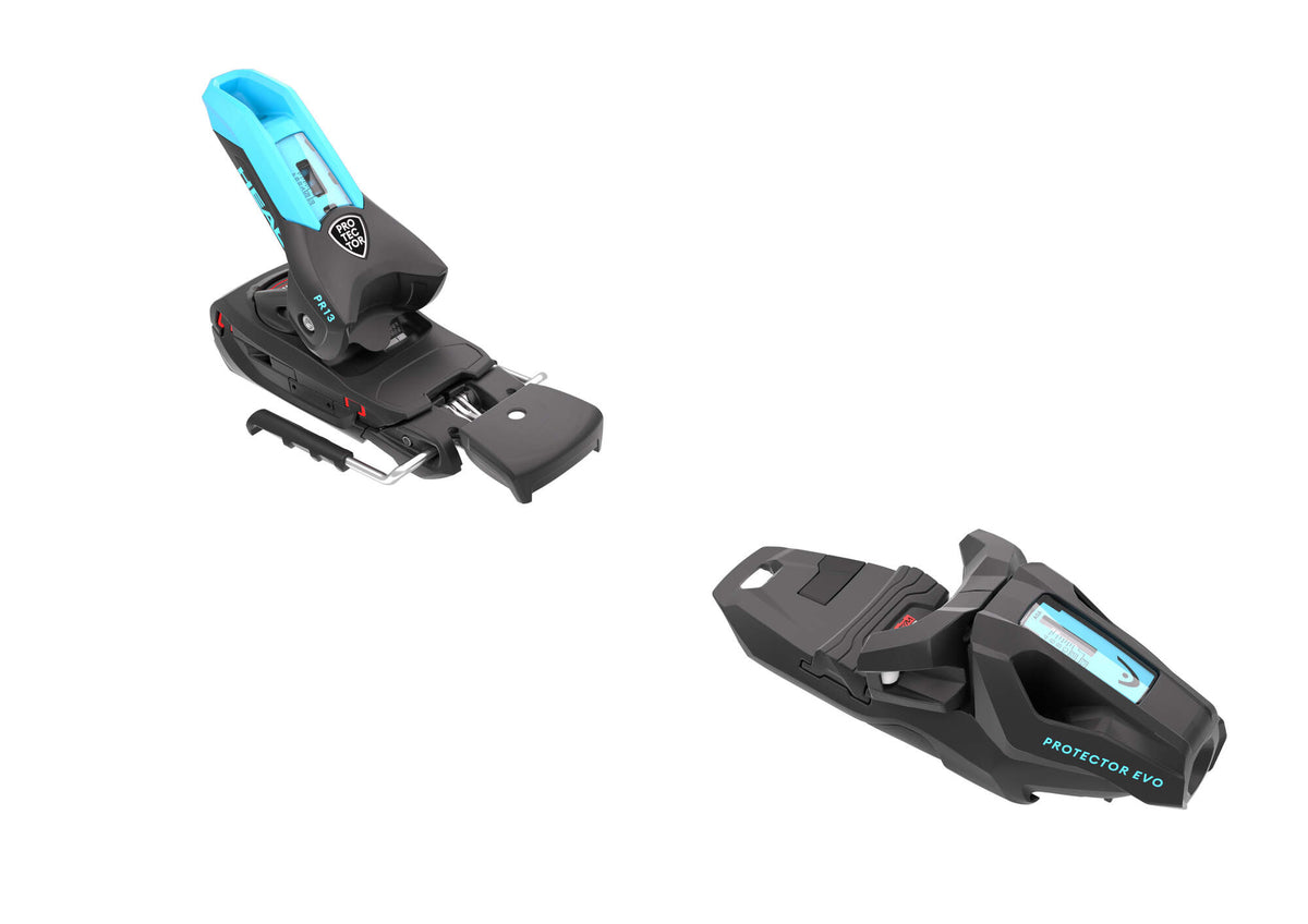 HEAD Supershape e-Speed Skis with Protector EVO PR 13 GW Bindings in Black - binding side detail