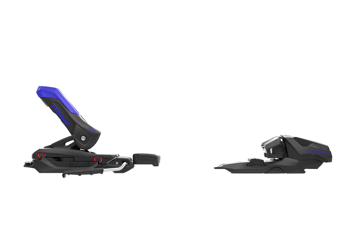 HEAD Supershape e-Titan Skis with Tyrolia Protector EVO PR 13 GW Bindings in Black - binding left and right view
