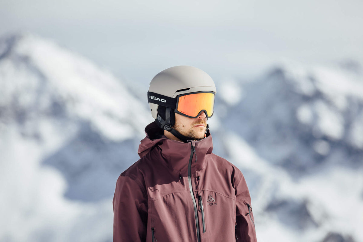 HEAD Komodo Ski Goggles, Red Mirror Lens, Black Frame - lifestyle