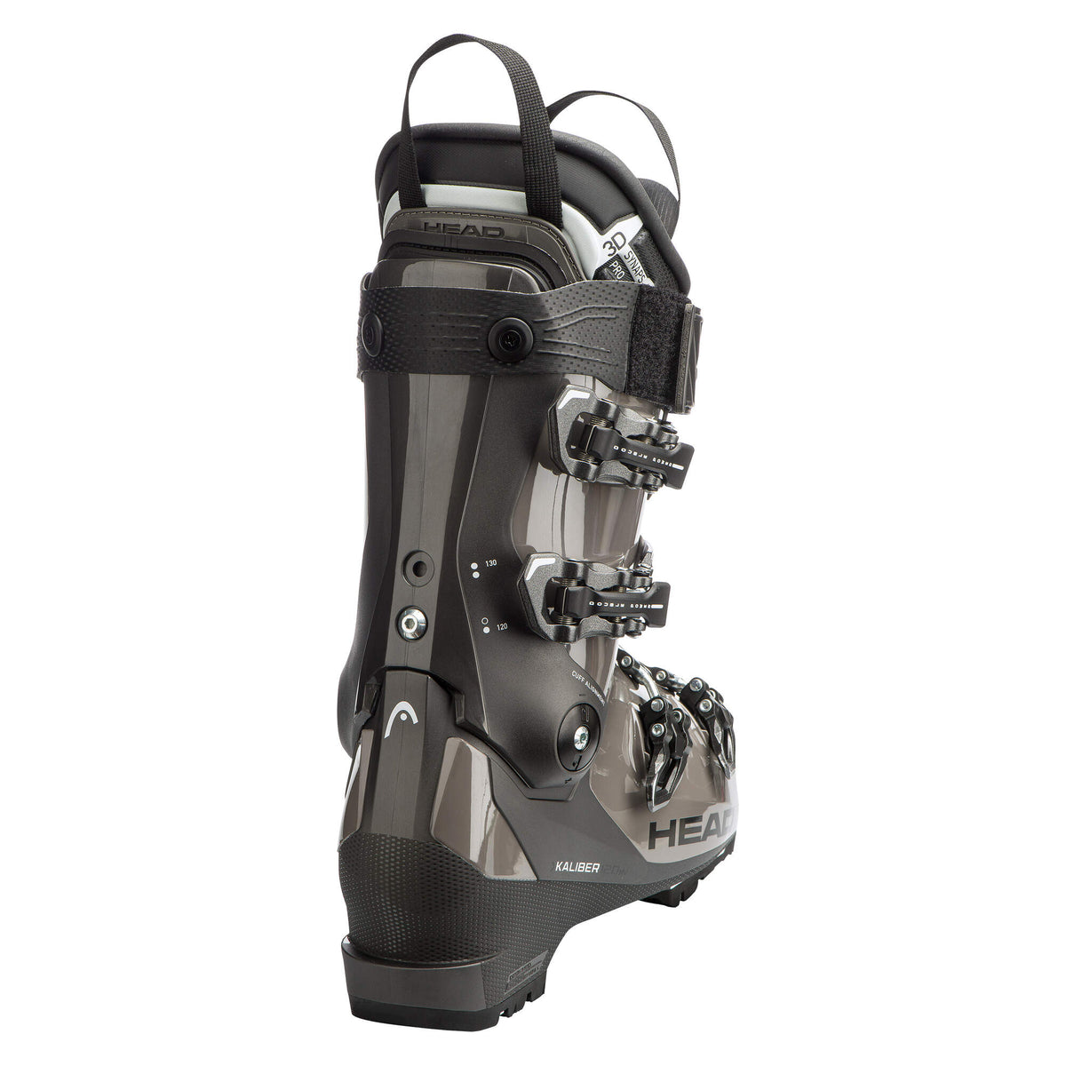 HEAD KALIBER 120 MV GW All-Mountain Ski Boots, Titanium in Gray - rear angle view