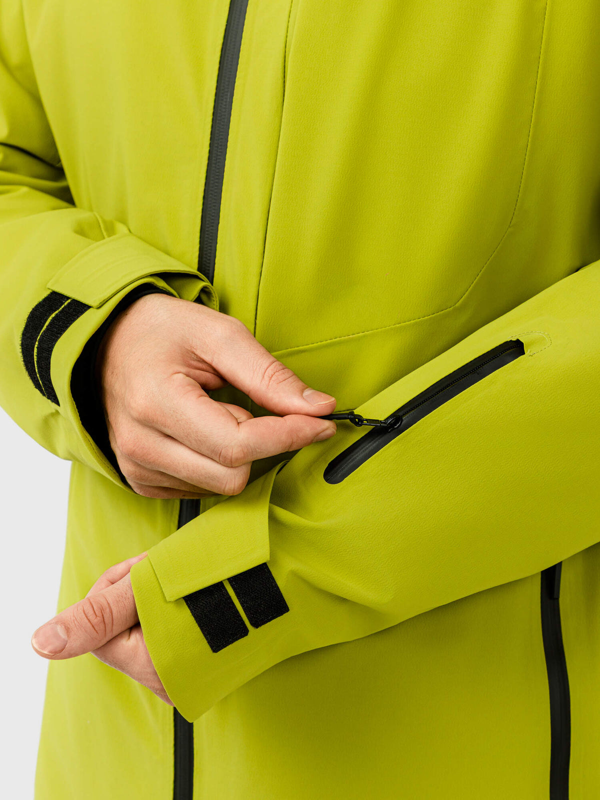 HEAD KORE NORDIC Insulated Ski Jacket Mens in Marsh Green - cuff detail