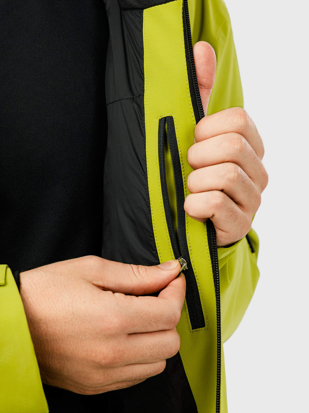 HEAD KORE NORDIC Insulated Ski Jacket Mens in Marsh Green - pocket detail