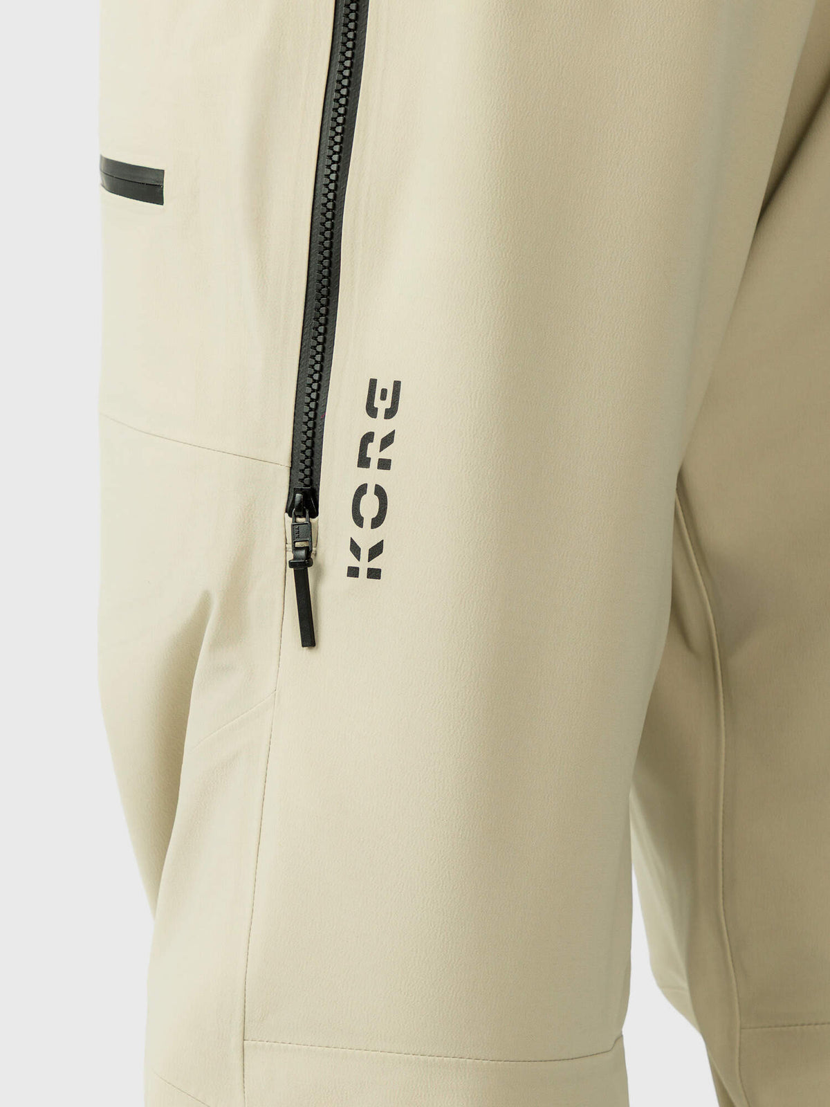 HEAD KORE Bib Pants Mens Ski Bibs in Cream - leg detail