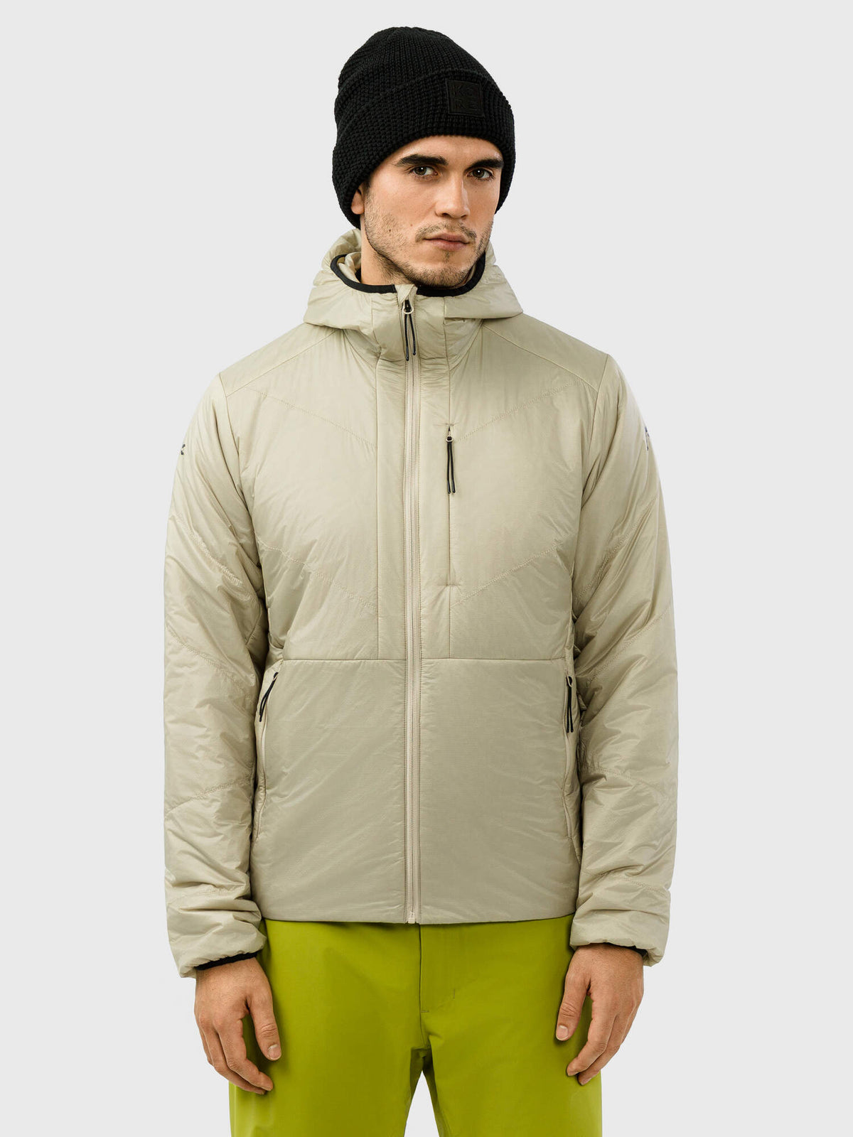 HEAD KORE Lightweight Insulated Jacket Mens, Cream in Cream - front view on model