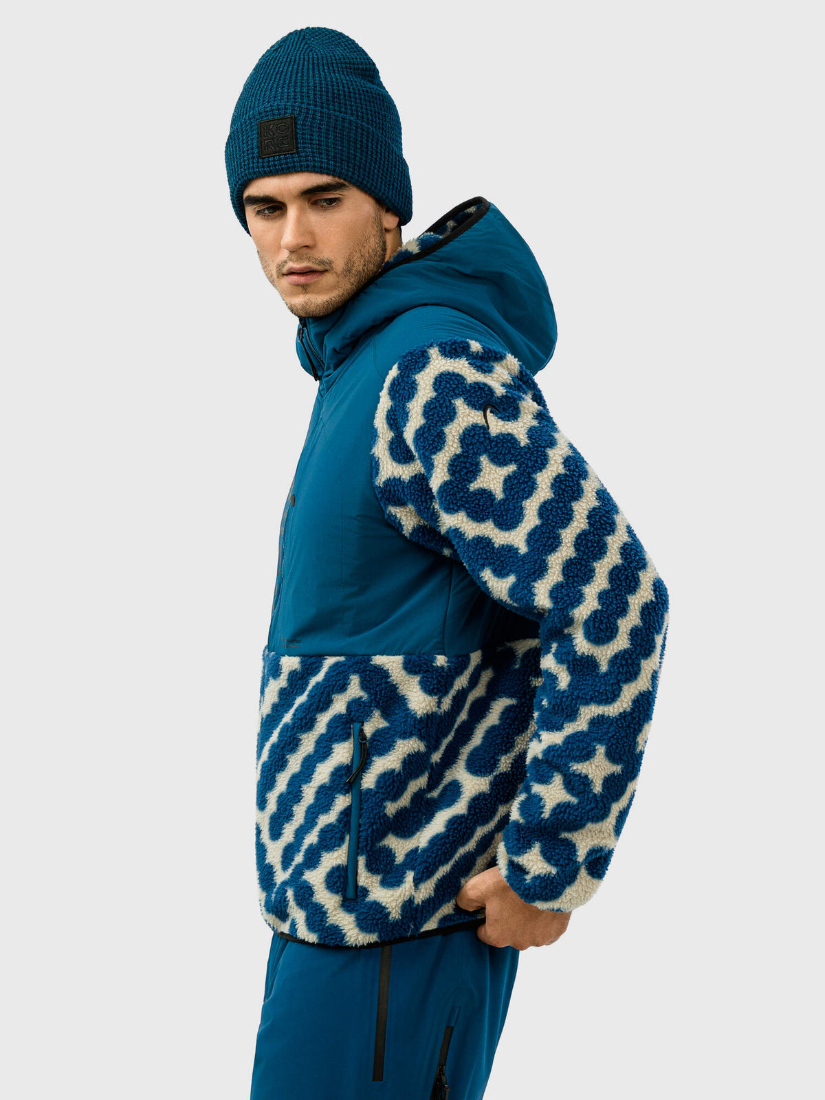 HEAD KORE Mens Fleece Hoodie in Velvet Blue - lifestyle