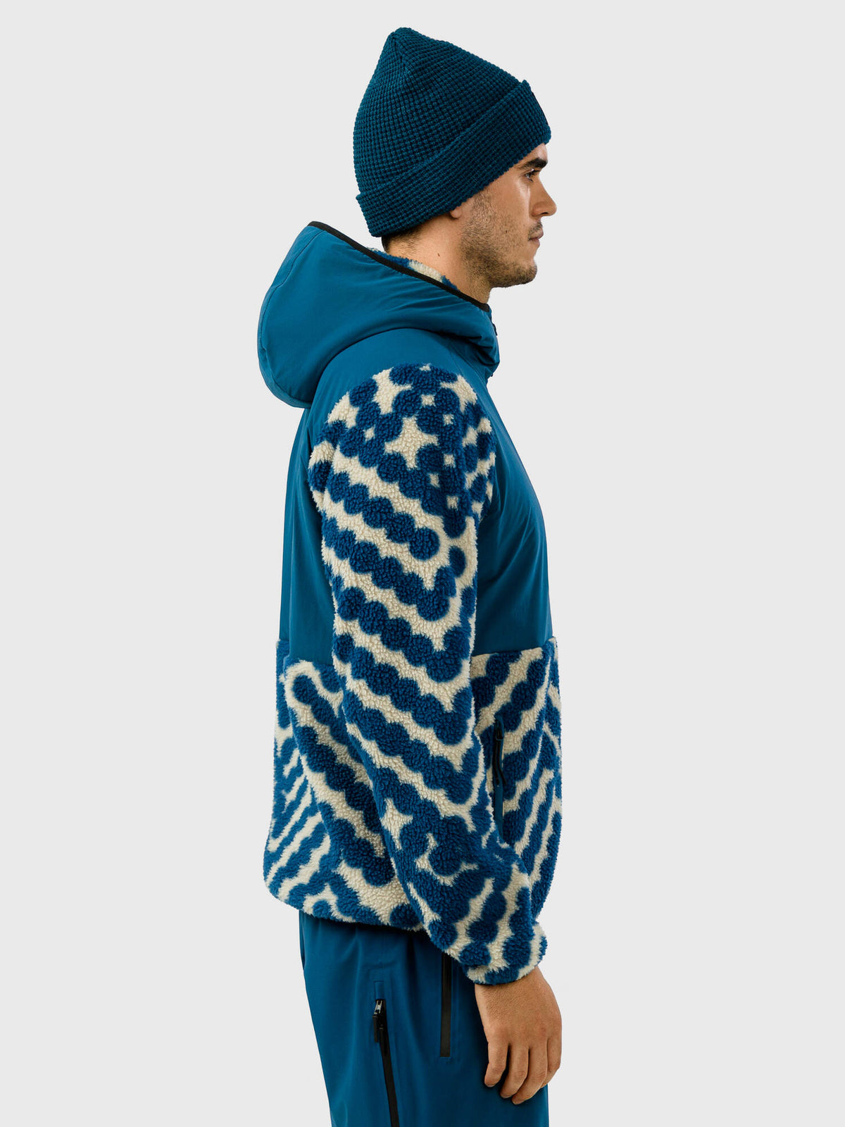 HEAD KORE Mens Fleece Hoodie in Velvet Blue - side view