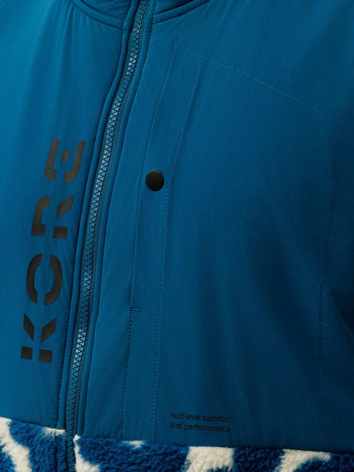 HEAD KORE Mens Fleece Hoodie in Velvet Blue - chest detail