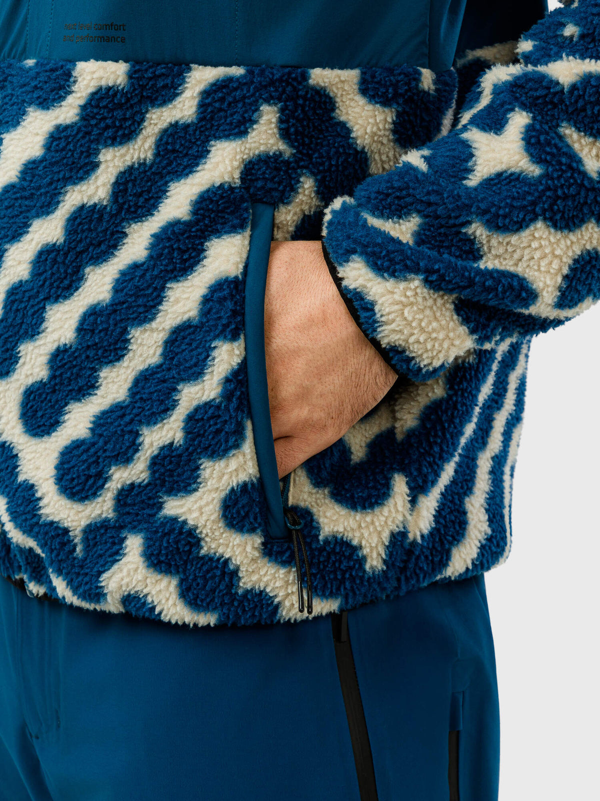HEAD KORE Mens Fleece Hoodie in Velvet Blue - pocket detail
