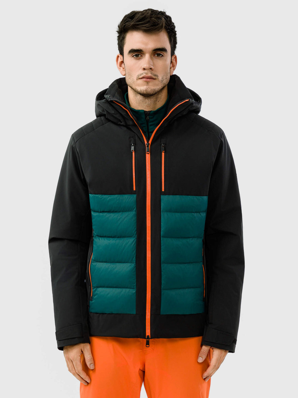 HEAD IMMENSITY Mens Insulated Ski Jacket in Black - on model front