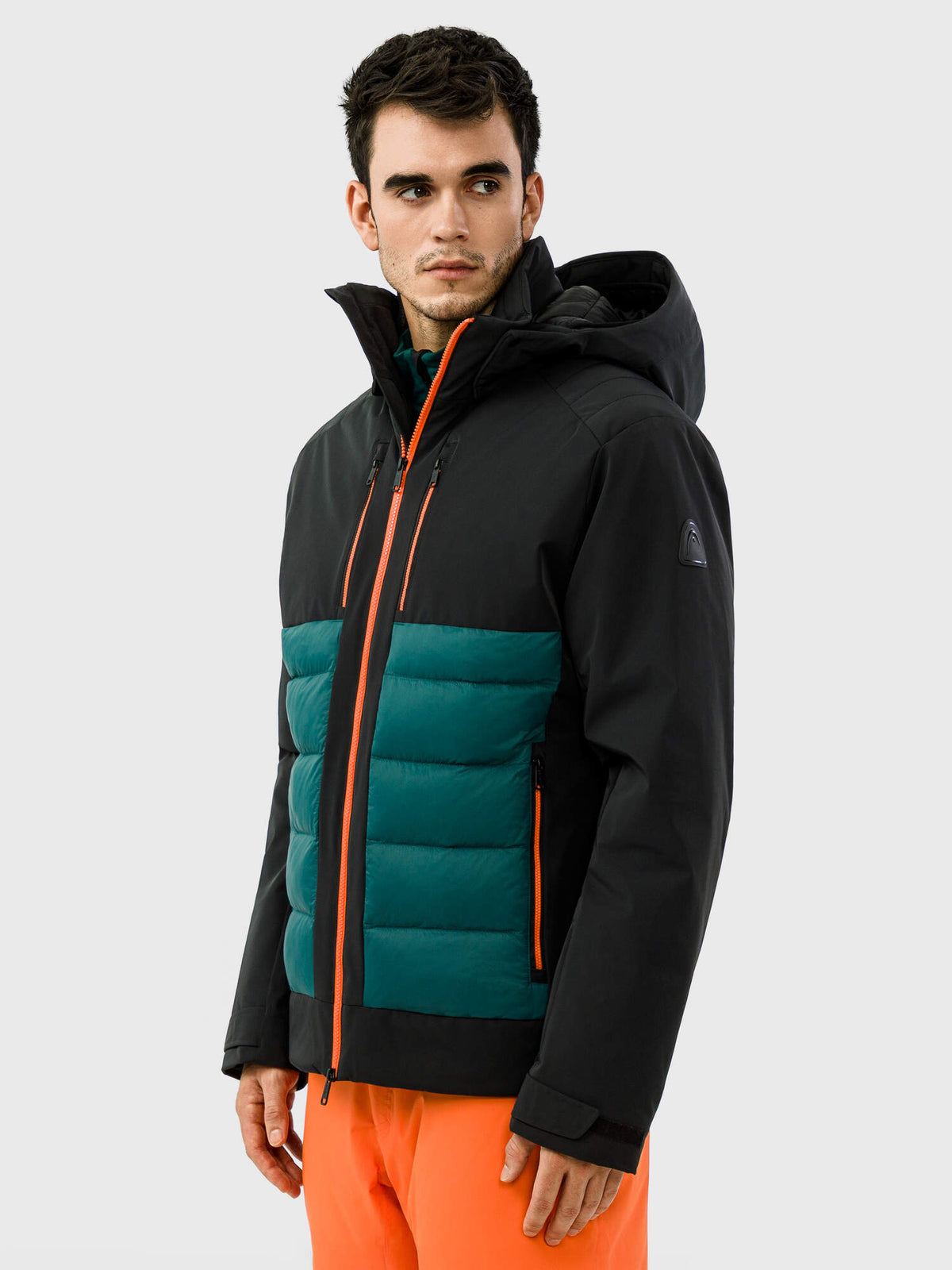HEAD IMMENSITY Mens Insulated Ski Jacket in Black - on model side
