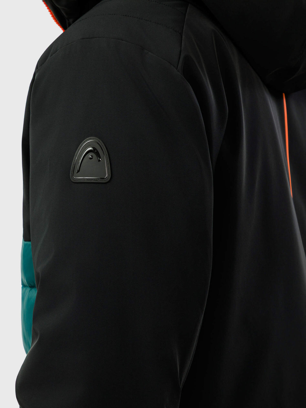 HEAD IMMENSITY Mens Insulated Ski Jacket in Black - sleeve logo detail