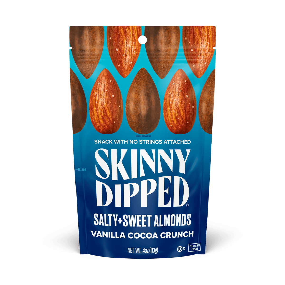 SkinnyDipped Vanilla Cocoa Crunch Almonds, Case of 10, 4 oz
