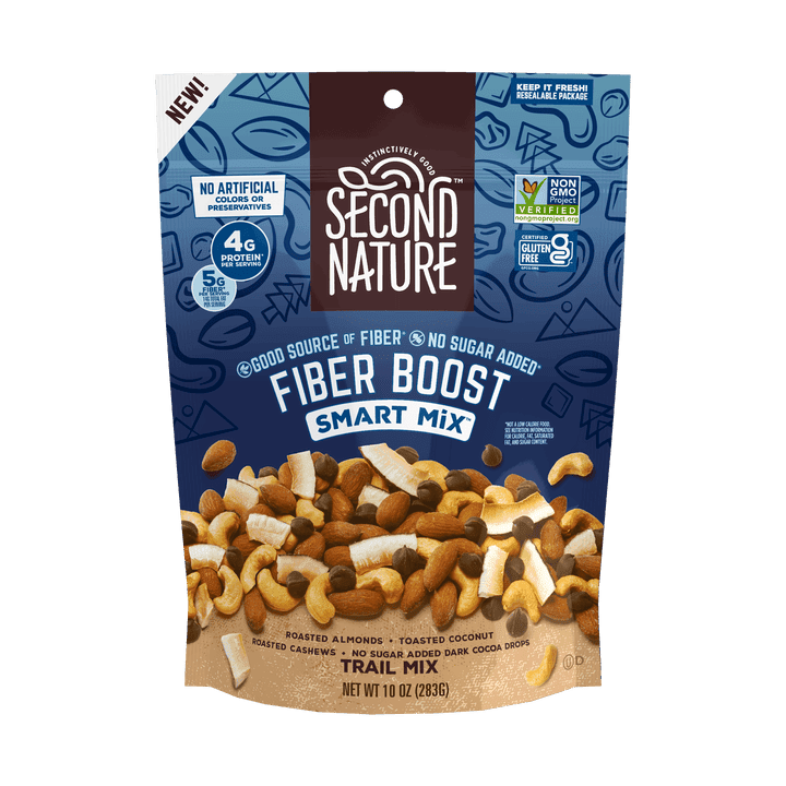 Second Nature Fiber Boost Trail Mix, 10 Oz Bags, Case of 6