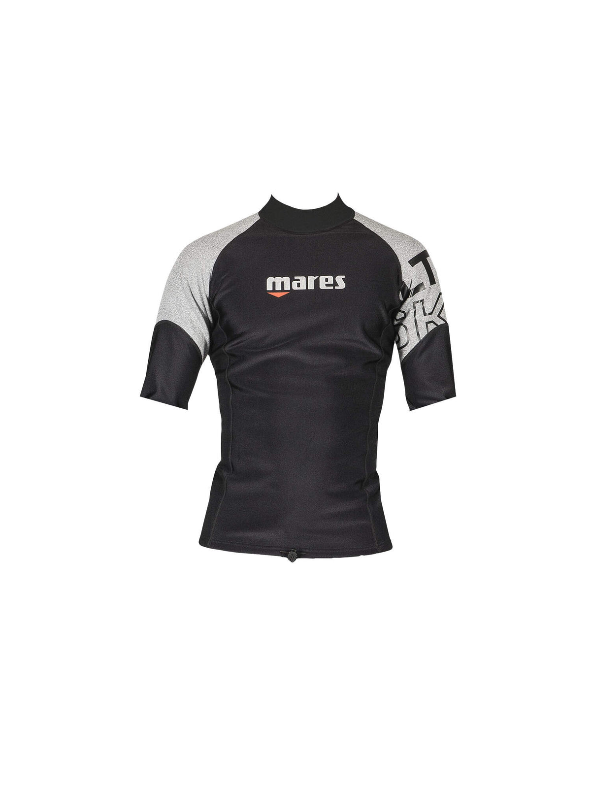 Mares Ultra Skin Short Sleeve Dive Top Mens, Black and Grey - front view