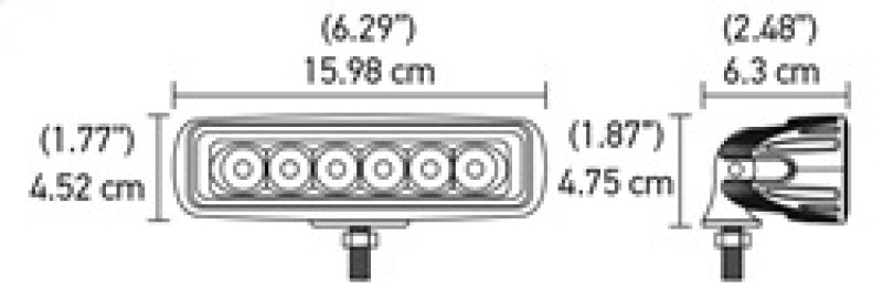 Hella Value Fit Mini Flush Mount 7.7in - 18W White Housing Flood Beam LED Light Bar - View 11
