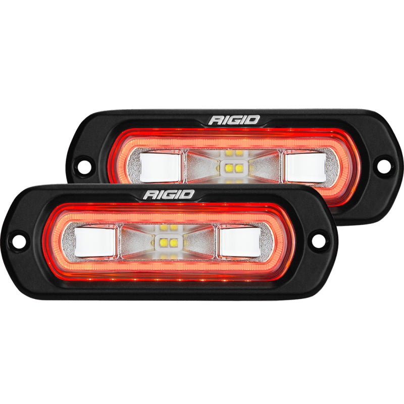 Rigid Industries SR-L Series Flush Mount LED Spreader Pair w/ Amber Halo - Universal - View 2