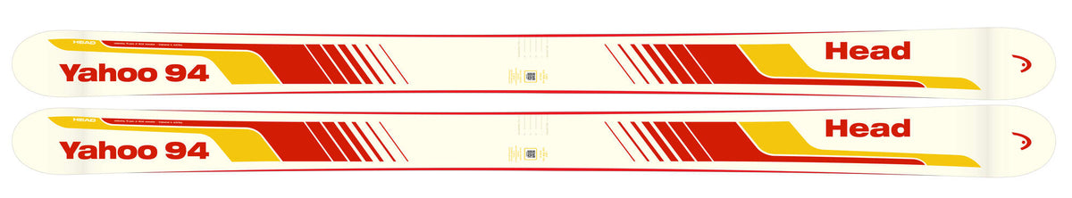 HEAD Yahoo 94 Twin Tip Park Skis, Red/Yellow in Red - top view