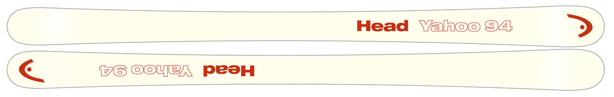 HEAD Yahoo 94 Twin Tip Park Skis, Red/Yellow in White - base view