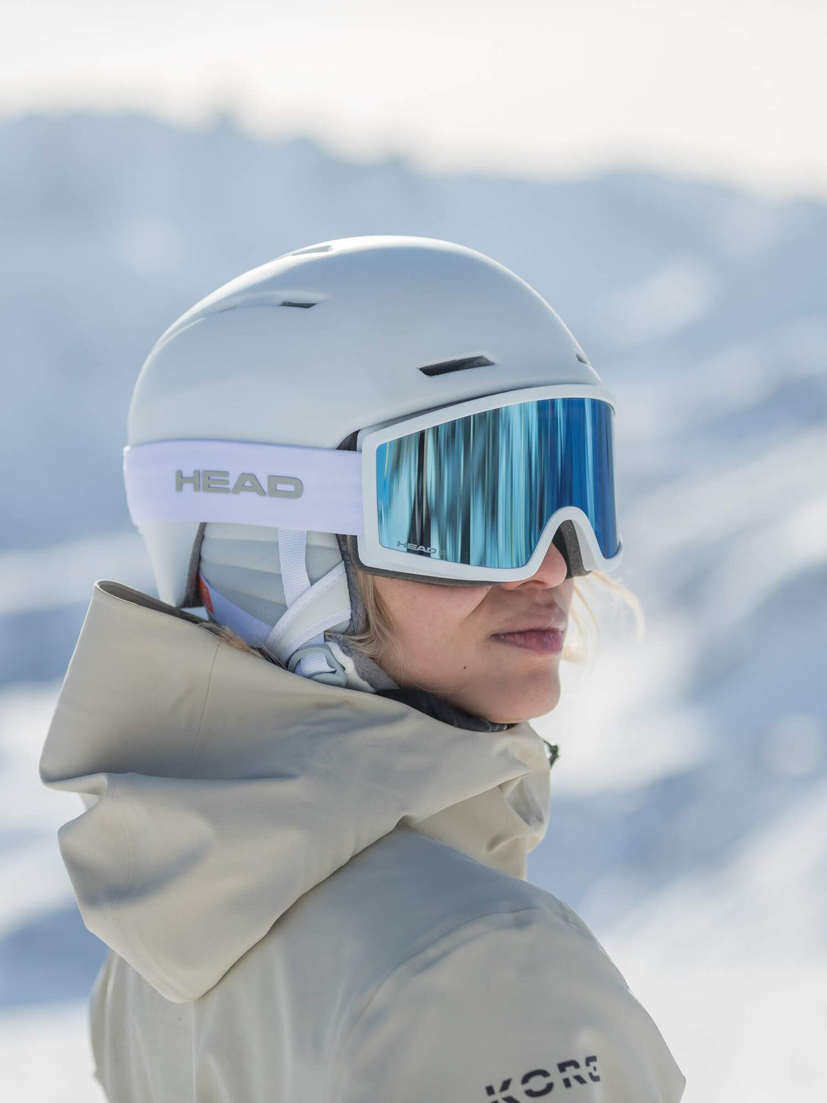 HEAD KOMODO Ski Goggles, Blue/White, Size L in White - lifestyle