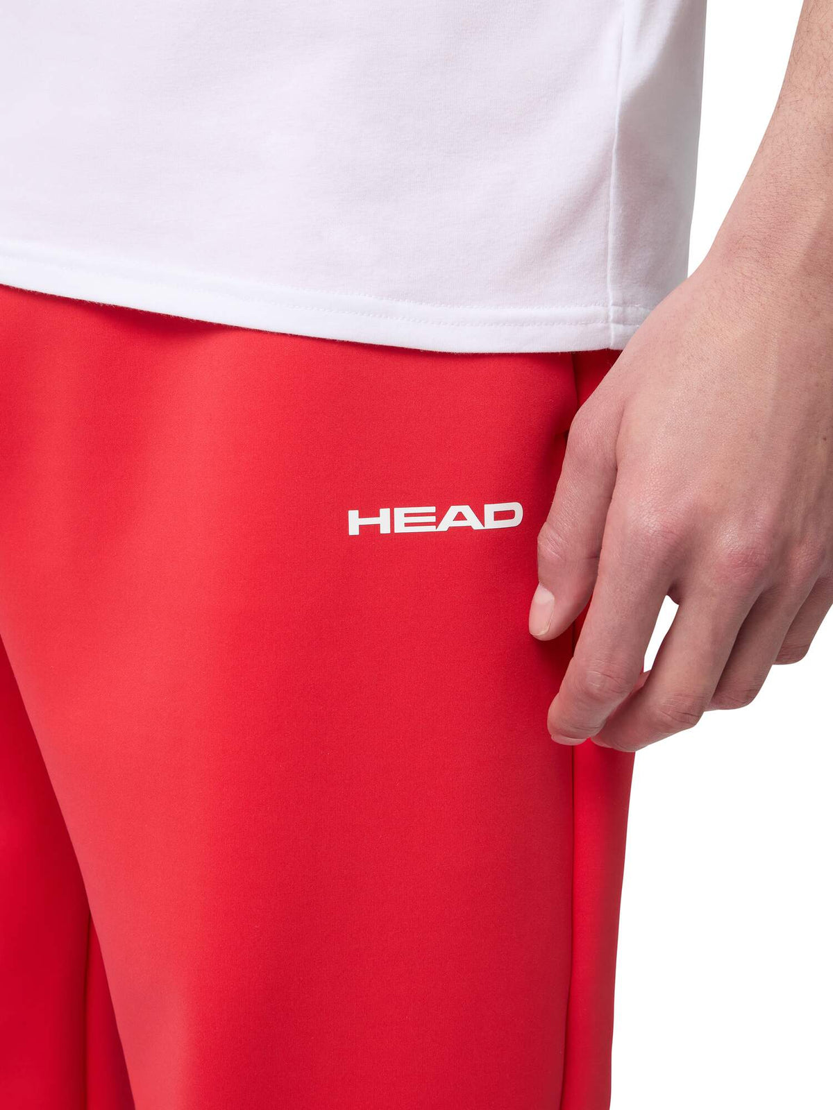 HEAD VISION Mens Tennis Pants, Red in Red - logo detail