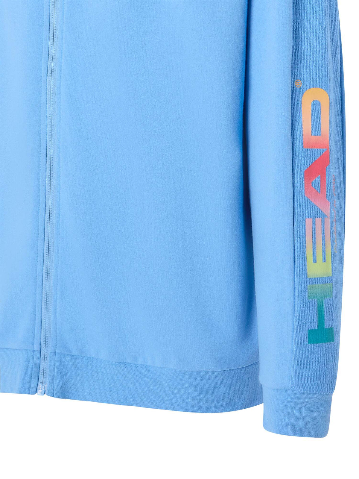 HEAD RALLY Mens Full-Zip Tennis Hoodie in Airforce Blue - zipper detail