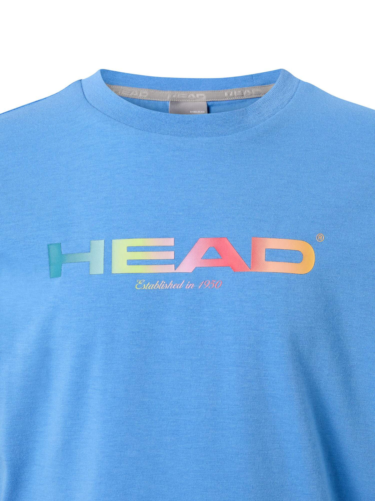 HEAD RAINBOW Junior Tennis T-Shirt in Airforce Blue - print detail