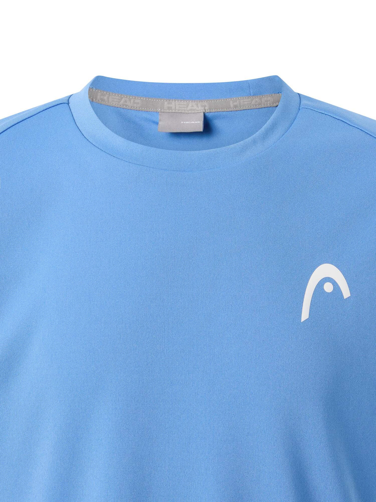 HEAD SLICE Boys Tennis T-Shirt in Airforce Blue/White - neckline detail