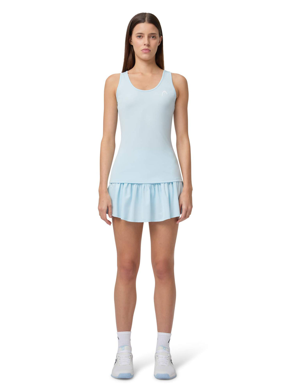 HEAD SPIRIT II Womens Tennis Tank Top in Light Blue - model front view