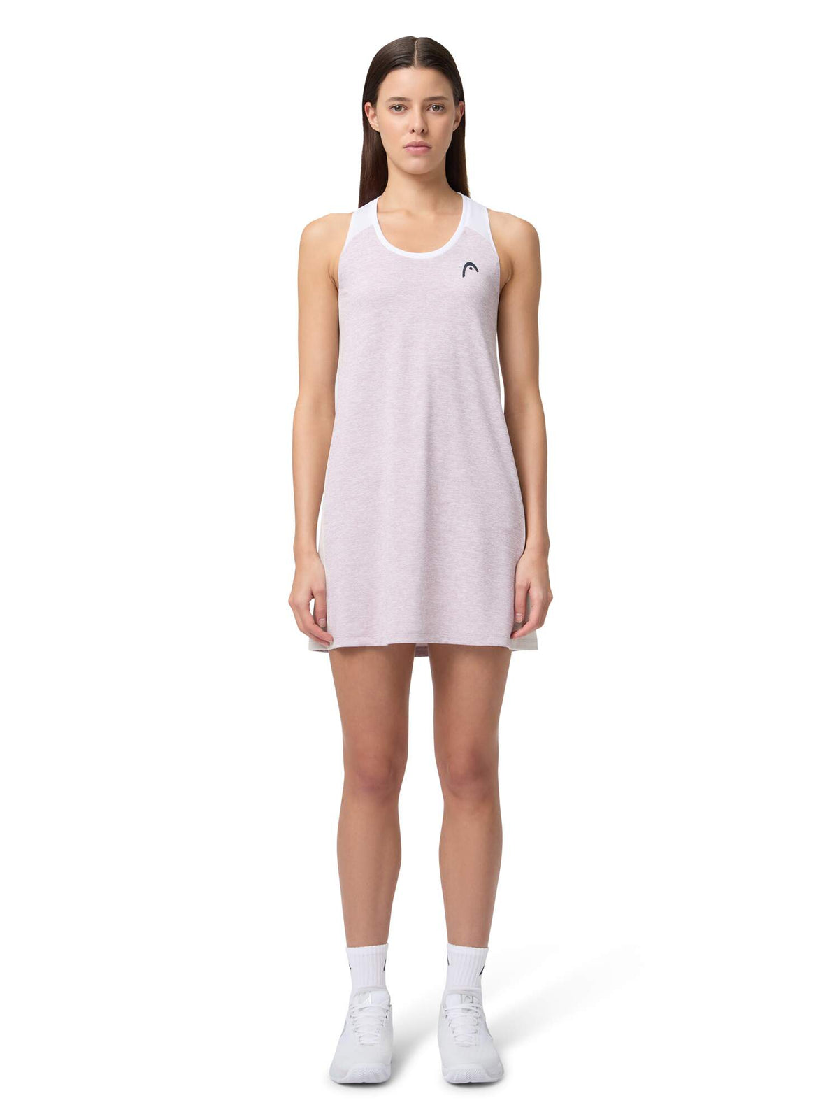 HEAD PLAY Tech Womens Tennis Dress in Dirty Lilac - model front view