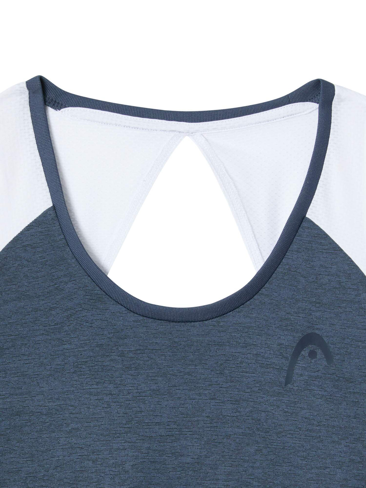 HEAD PLAY Tech Womens Tennis Dress in Navy - back cutout detail
