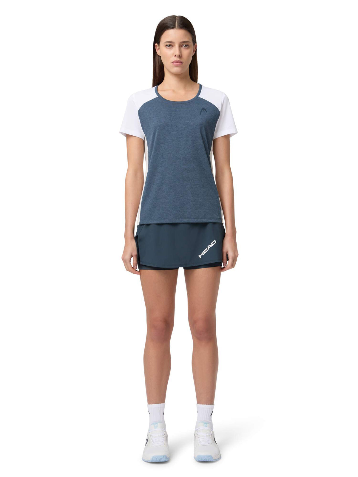 HEAD PLAY Tech Womens Tennis T-Shirt in Navy - lifestyle front
