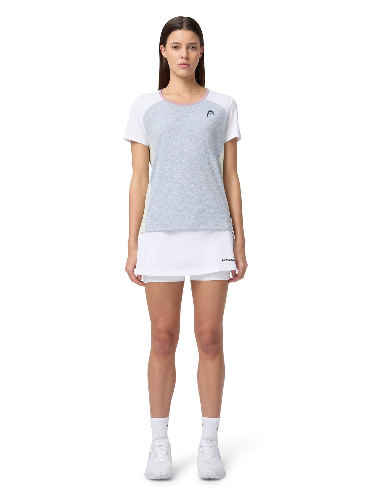 HEAD PLAY Tech Womens Tennis T-Shirt in Slate - lifestyle front