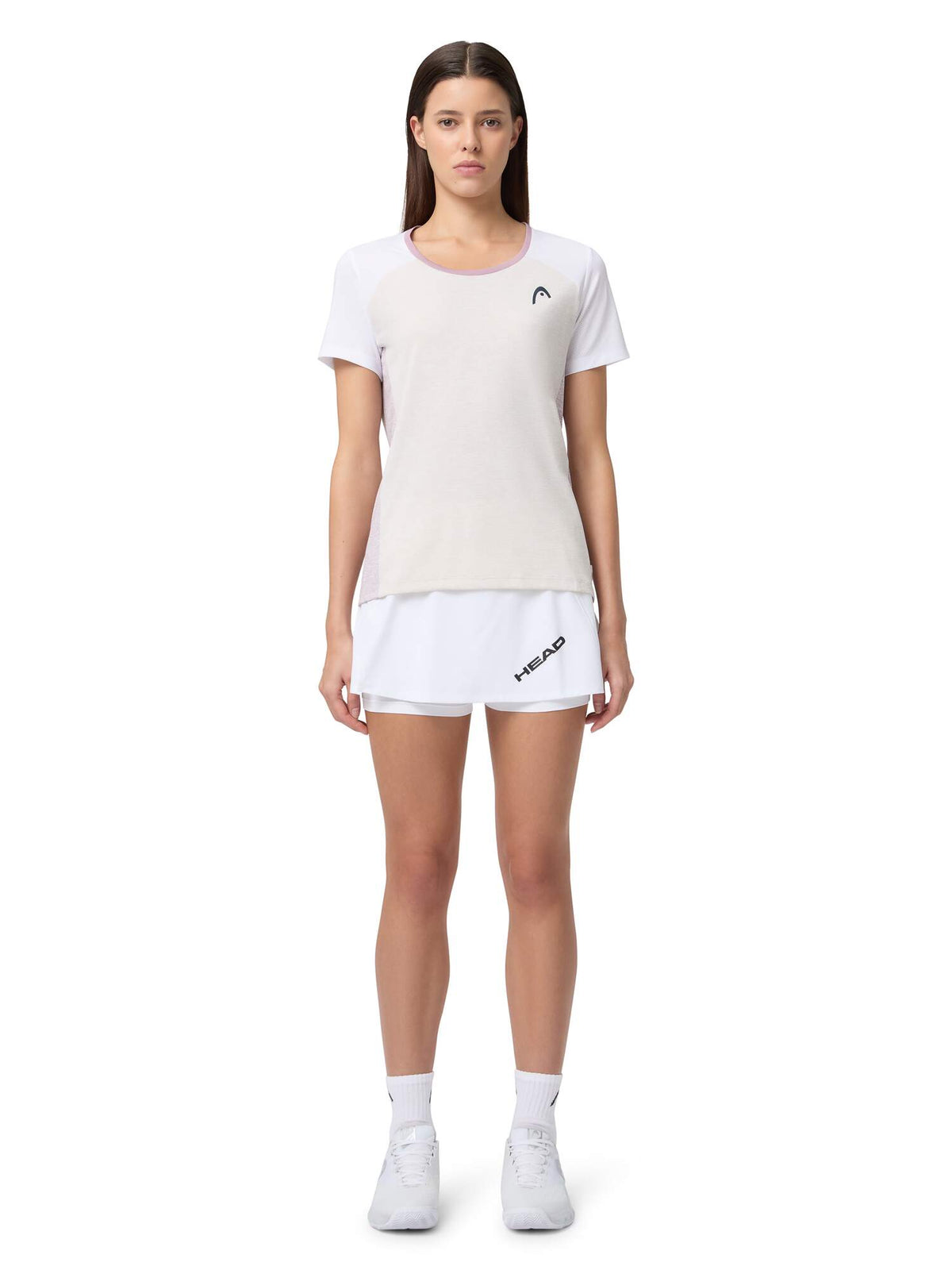 HEAD PLAY Tech Womens Tennis T-Shirt in White - lifestyle front