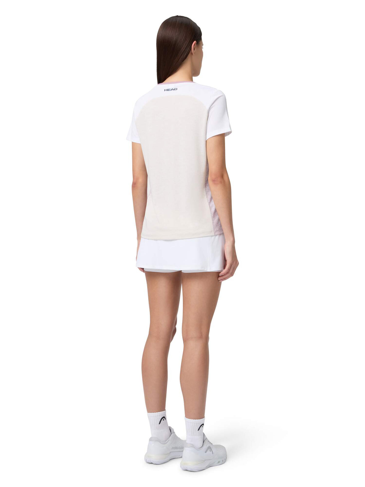 HEAD PLAY Tech Womens Tennis T-Shirt in White - lifestyle back
