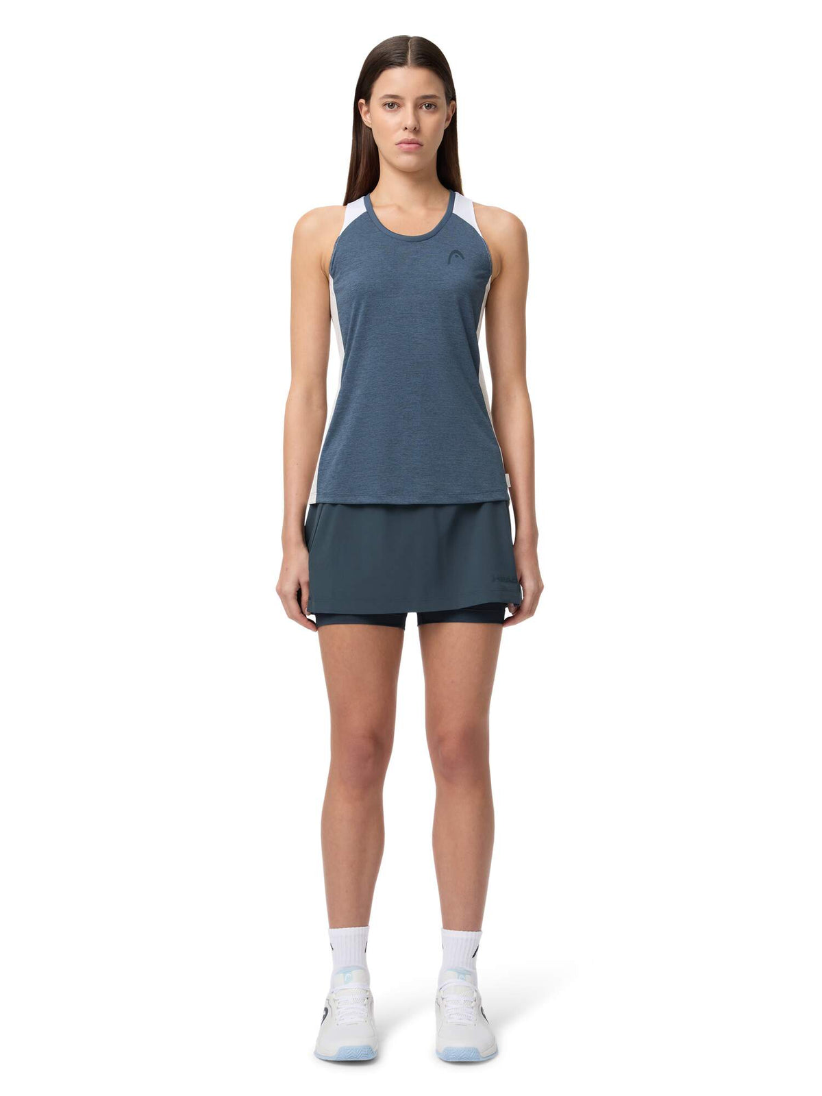 HEAD PLAY Womens Tennis Skort in Navy - model front view