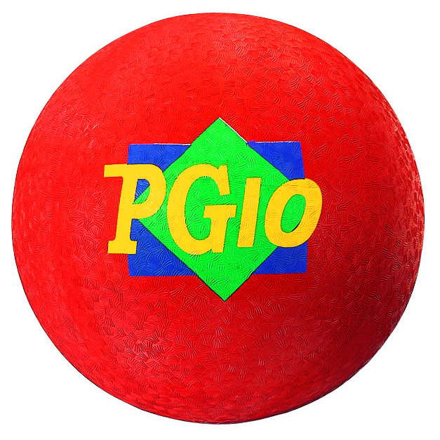 Martin Sports Red Rubber Playground Ball, 10 in - Front View