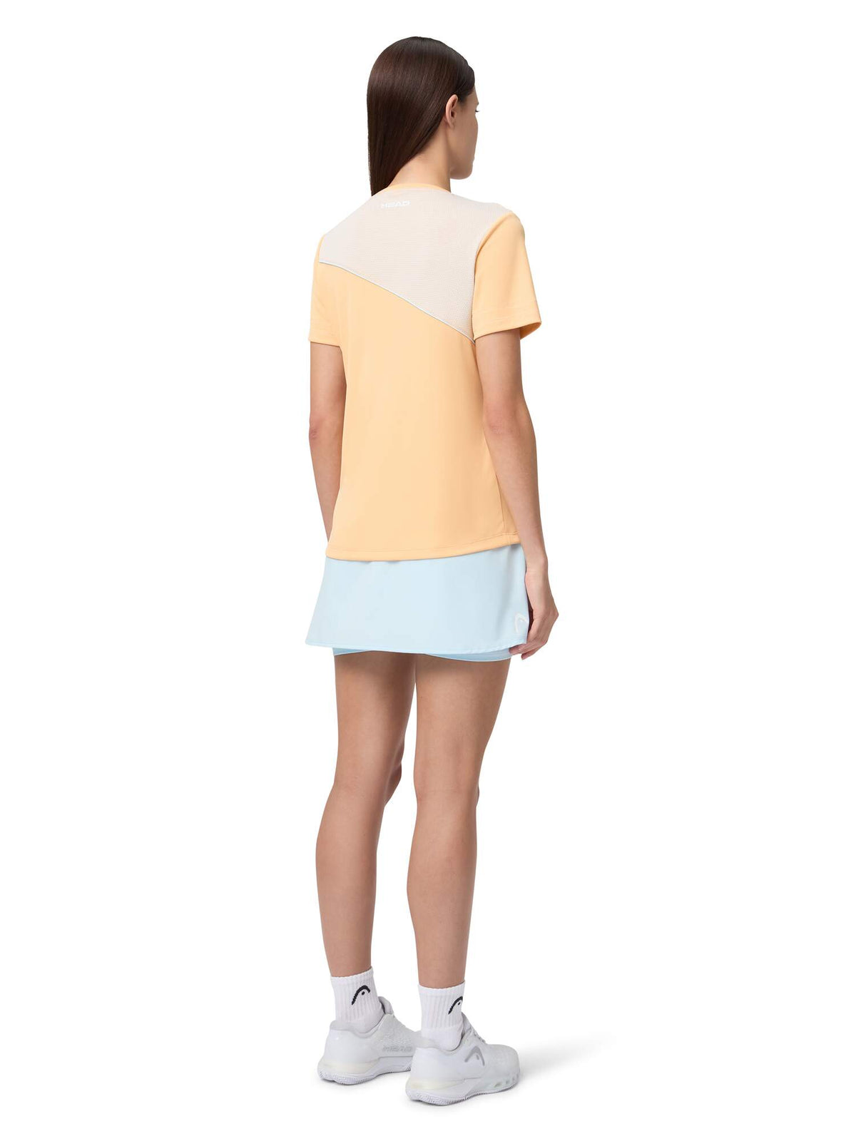 HEAD TIE-BREAK Tennis T-Shirt Womens in Apricot/Light Blue - lifestyle