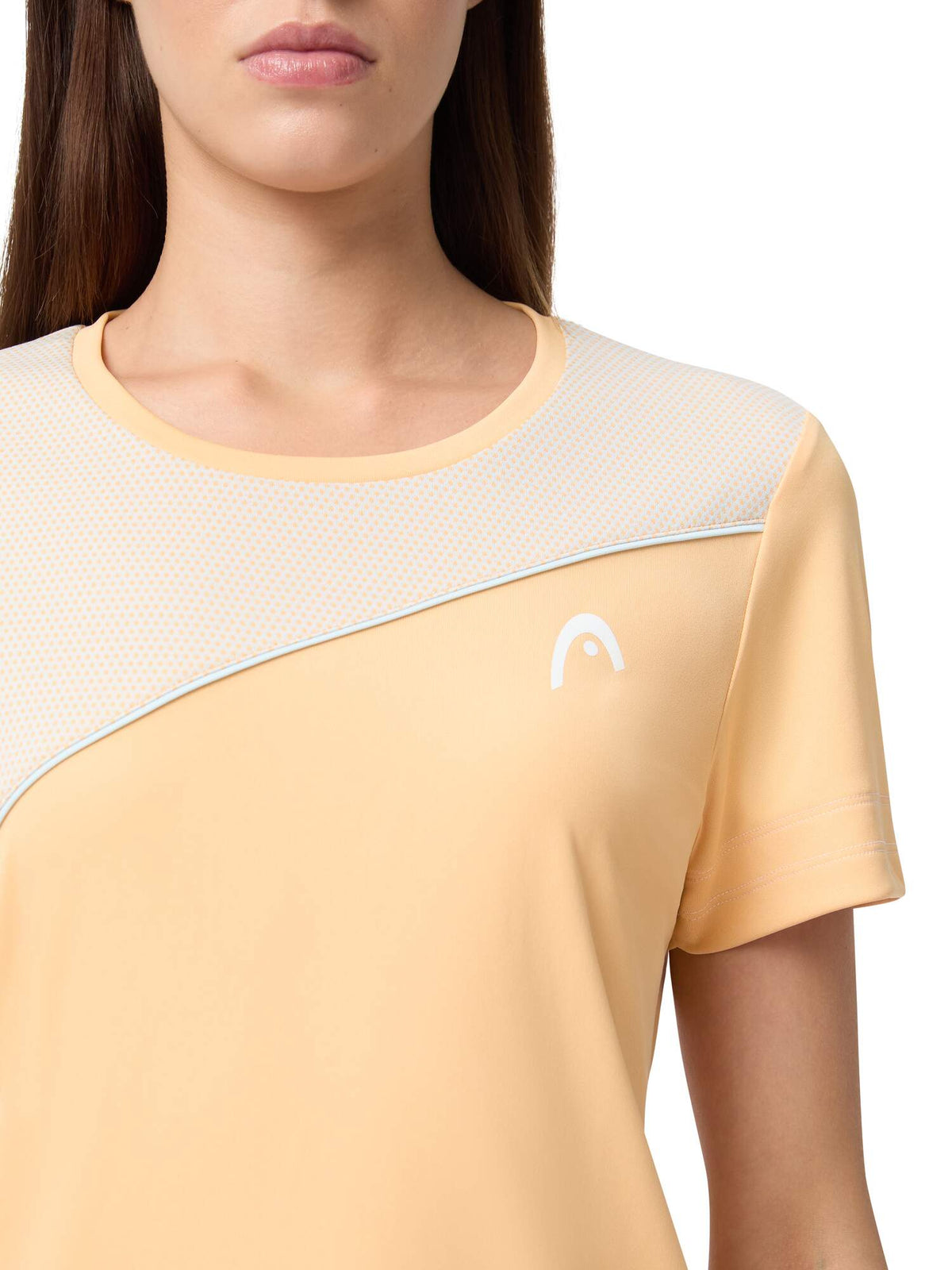 HEAD TIE-BREAK Tennis T-Shirt Womens in Apricot/Light Blue - detail