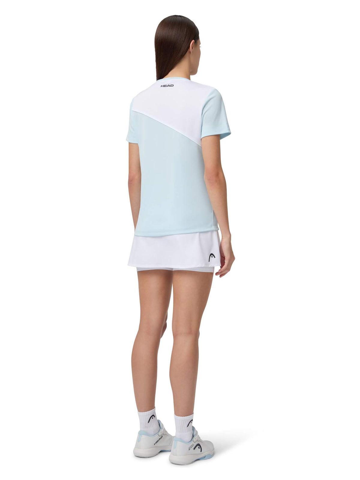 HEAD TIE-BREAK Tennis T-Shirt Womens in Light Blue/White - lifestyle
