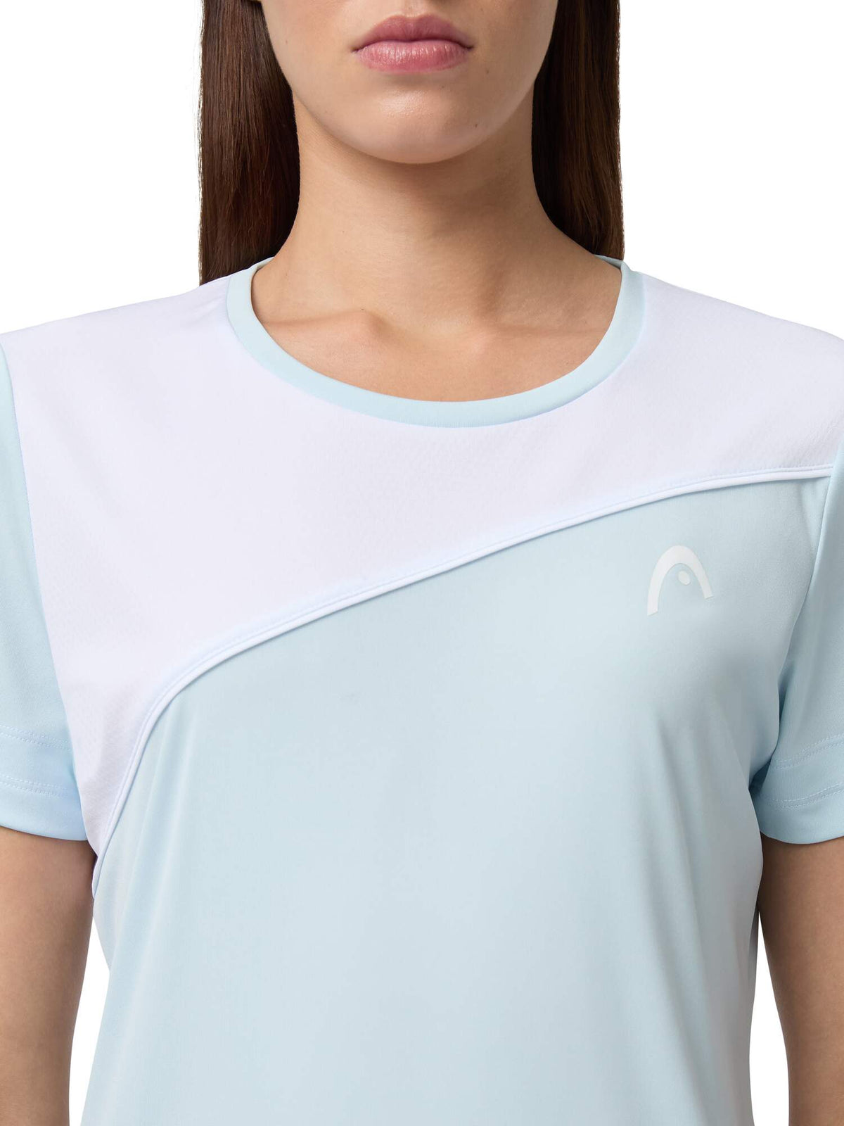 HEAD TIE-BREAK Tennis T-Shirt Womens in Light Blue/White - detail