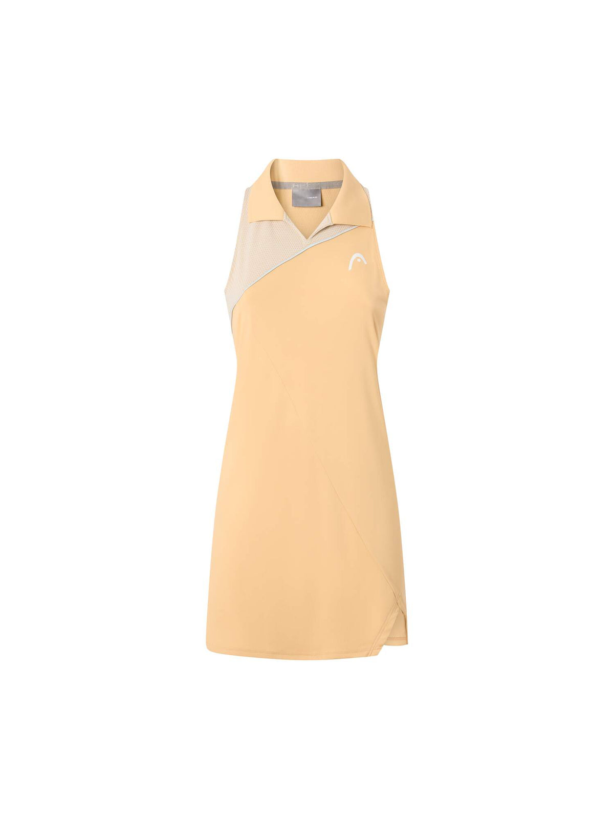 HEAD SPIRIT Womens Tennis Dress in Apricot/Light Blue - front view