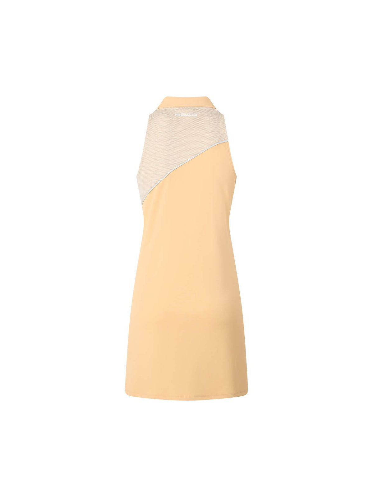 HEAD SPIRIT Womens Tennis Dress in Apricot/Light Blue - back view