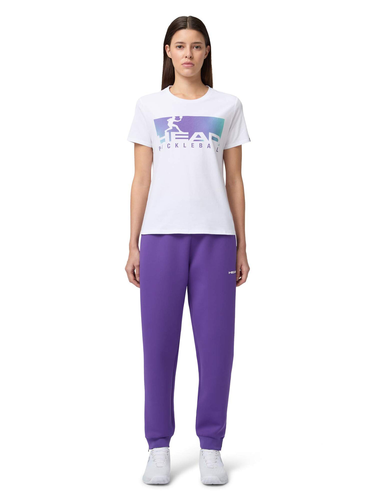 HEAD VISION Womens Tennis Pants in Purple - model front view