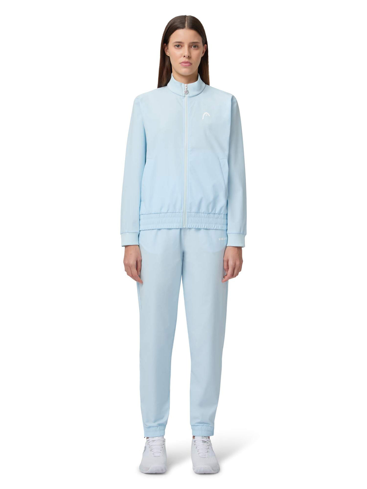 HEAD BREAKER Womens Tennis Jacket in Light Blue - model front view