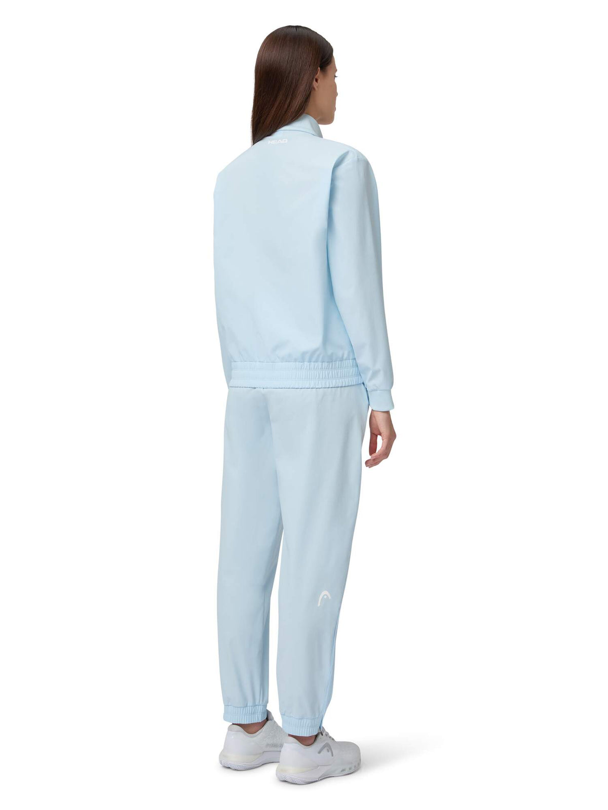 HEAD BREAKER Womens Tennis Jacket in Light Blue - model back view