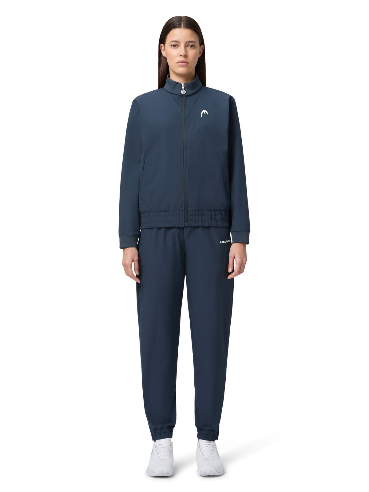 HEAD BREAKER Womens Tennis Jacket in Navy - model front view